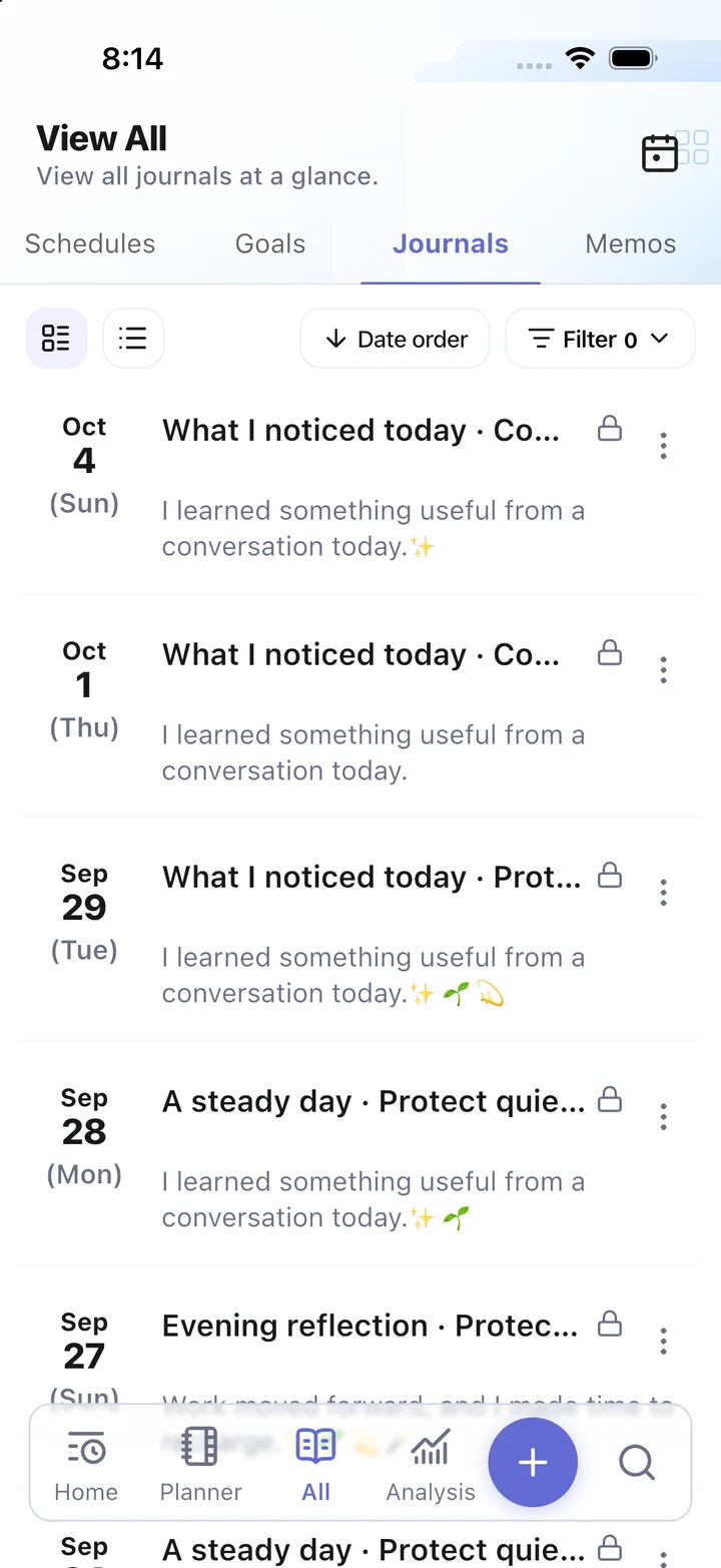 HaruSync · Dành chút thời gian nhìn lại